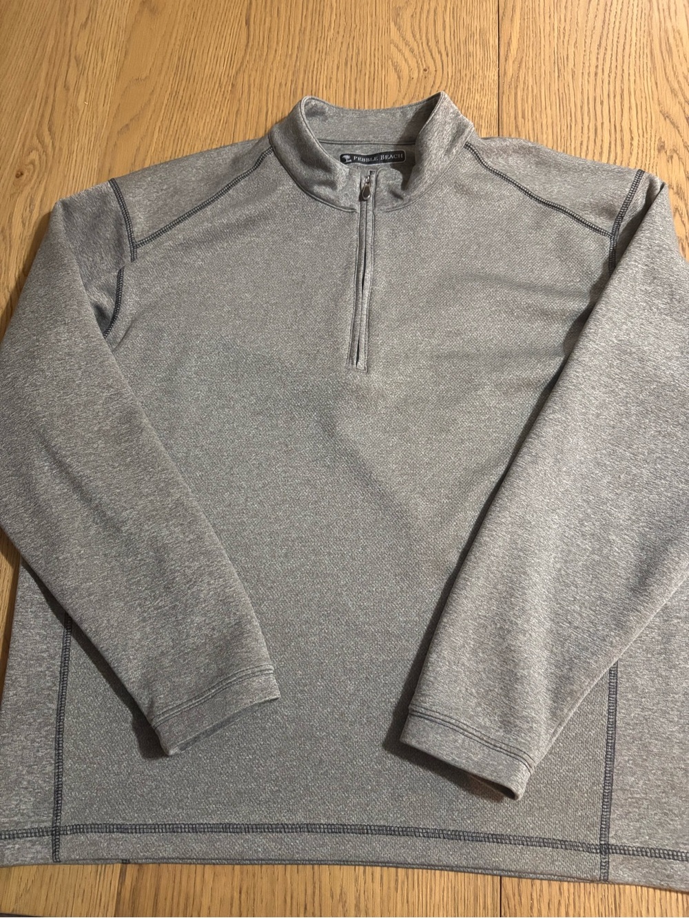 Pebble Beach Men's Heather Gray Quarter-Zip Sweater
